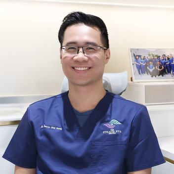 Dr Seow Wei Hong seated in a consultation room at the clinic.