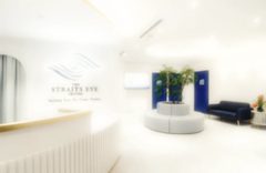 Simulated: the clinic reception with a cortical cataract.