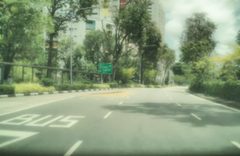 Simulated: the daytime drive with a cortical cataract.