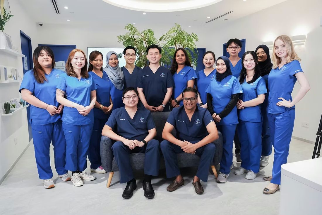 The clinical and support team of The Straits Eye Centre gathered in the clinic.
